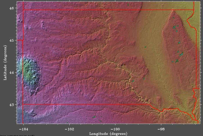 3D image of South Dakota